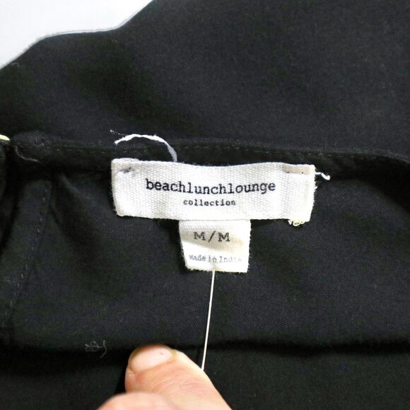 Beach Lunch Lounge Size M Embroidered 3/4 Bell Sleeve Blouse Black - Picture 8 of 9
